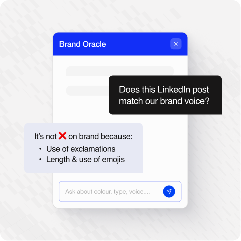El Brand Oracle comprobando si una publicación de LinkedIn encaja con la voz de la marca